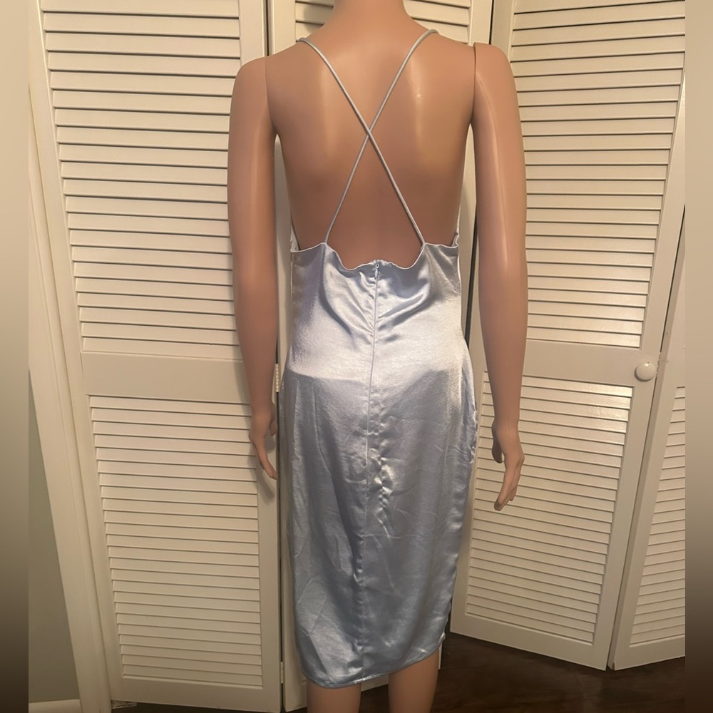 Superdown Billie Drape Midi Dress Light Blue - Picture 3 of 4